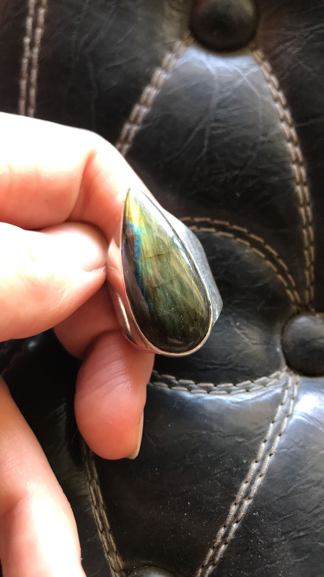 Labradorite Teardrop Sterling Silver Ring