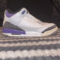 White And Purple Jordan 3s Size 4y
