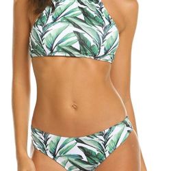 Ekouaer Bikini Set Halter High Neck

