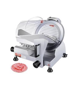 Commercial Meat Slicer 240 Watt Electric Deli Slicer 10 in. Carbon Steel Blade 350 to 400 RPM