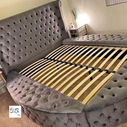 Round Shaped Queen Size Bed Frame With Storage Financing Available 