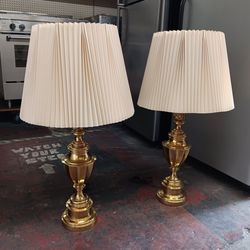 Genuine Stiffel solid brass table lamps pair