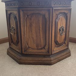 Octagon Wood End Table