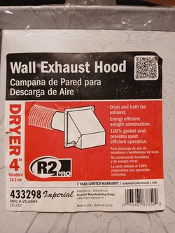 Wall Exhaust Hood Dryer Vent 4"