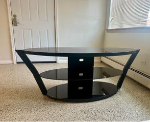 Black Glass 3-Tier TV Stand