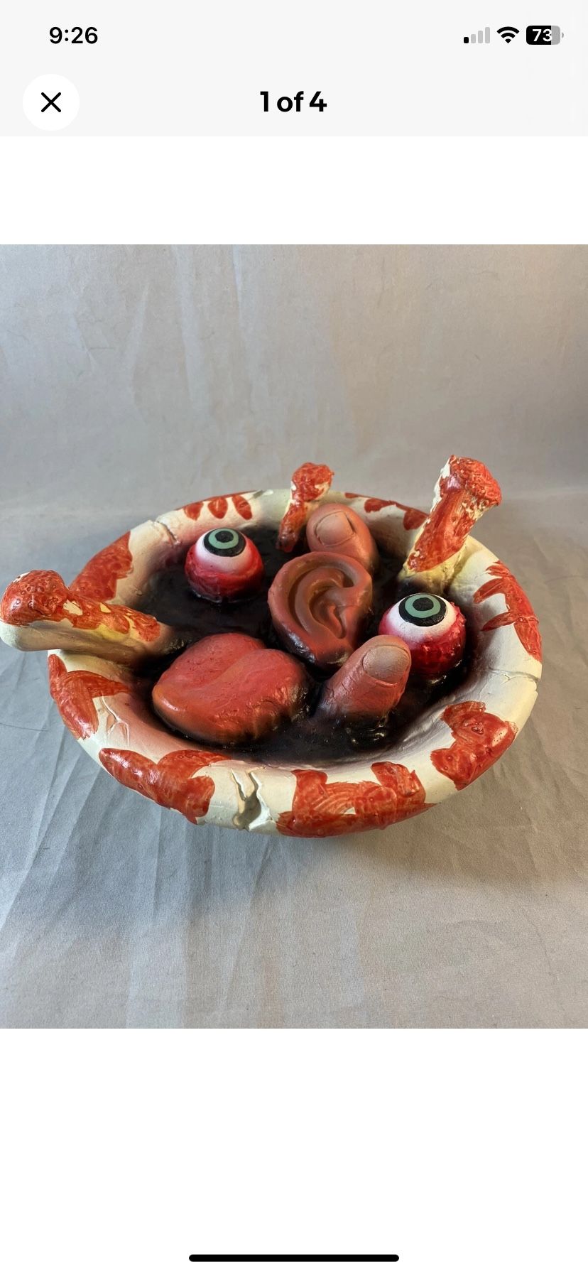 Bowl Of Bloody Gore eyeballs tongue, fingers, ear, Halloween prop decoration