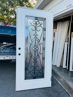 Exterior Front Door With PVC Frame 36x80