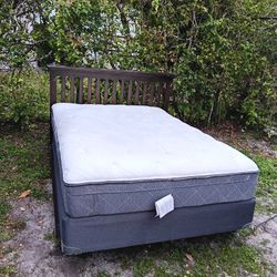 Full Size Bed Frame With Mattress And Box Springs 