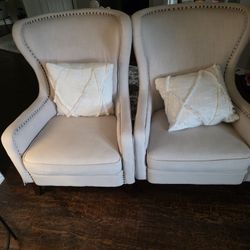 2 Wing Back Chairs 