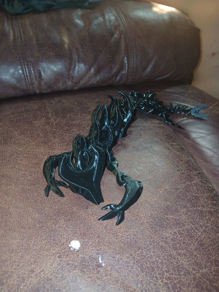 3d Printed Articulate Horned Bone Dragon
