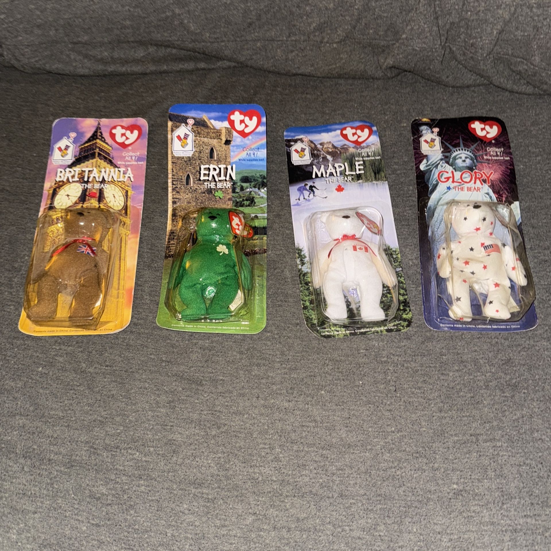 Vintage Set Of TY Beanie McDonalds International Bears