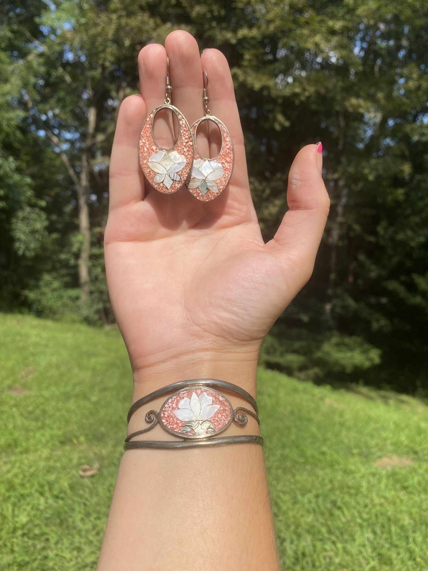 Bracelet and Earring combo vintage matching set