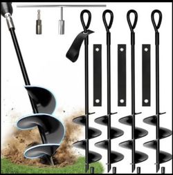 MorningRo 24'' Mobile Home Anchors, Set of 4 Ground Anchors Screw in