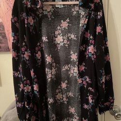 Plus Size Women’s thermal style cardigan with pockets size 2X 