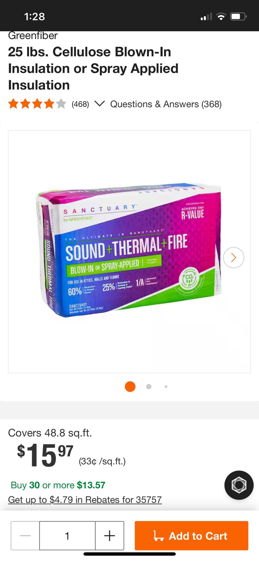 Cellulose Insulation Brand New Packs $50 For 5 