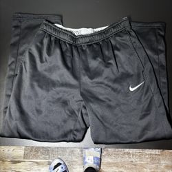 Y2K Baggy Nike Therma Fit Men's Training Pants Black Size Large Open Hem