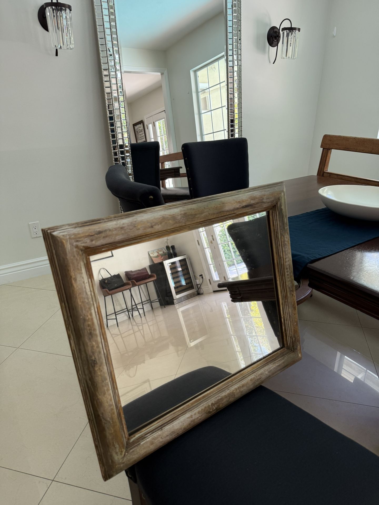 Wall mirror antique wood