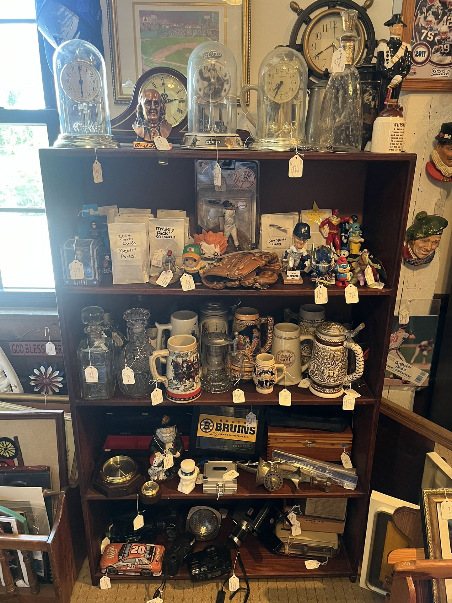 Vintage Clocks,Sports Cards Mystery Packs, Toys, Steins, Etc!i