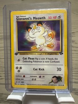 Pokémon Giovanni’s Meowth 74/132 1st Edition Gym Challenge 2000 Vintage