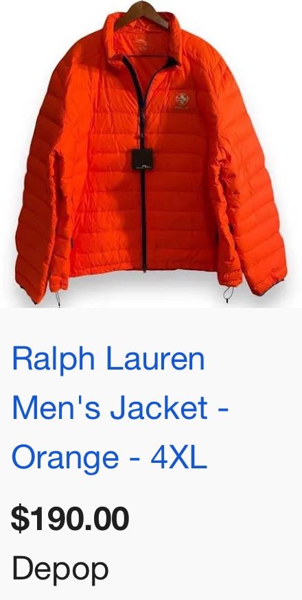 Ralph Lauren Men's Jacket - Orange - 4XL