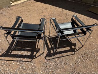 B3 styled Italian chair set ( 2 ) . Marcel Breuer Wassily Kandinsky styled mid century modern rare beauties