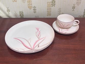 Vintage Winfield China Dragon Flower Salad Plate and Cup Set