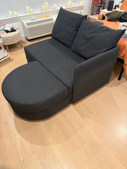 Dark Gray Fabric Chaise Lounge Sofa