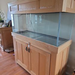 75 GALLON Fish Tank with Cabinetry, Hood, Light And Extras