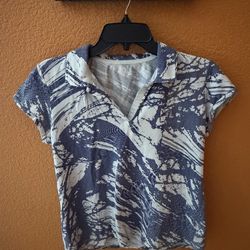 Calvin Klein V-Neck Polo Shirt Top