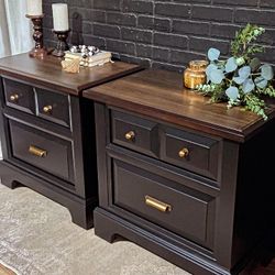 Set of black nightstands
