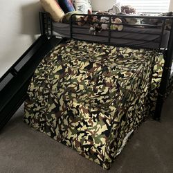 Twin Loft Bed with Slide & Tent