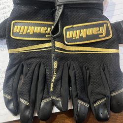 Franklin Batting Gloves, Black And Gold