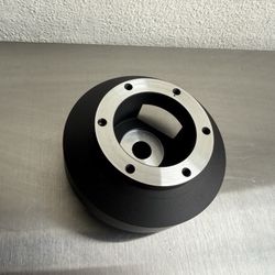 Racing Style, Steering Wheel Quick Release Short Hub Adapter, 6 X 70mm Bolt Pattern, Black Body