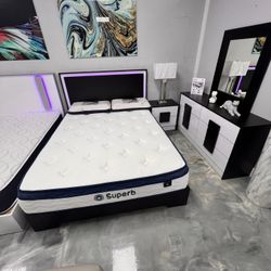 Brand New Bedroom Set with Mattress / Juego de Cuarto Nuevo a Estrenar … Fast 🚚