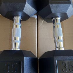 New Pair Of 35 Pounds Dumbbells