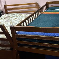 Bunk Bed Full And twin with Two Cotton New Mattress 