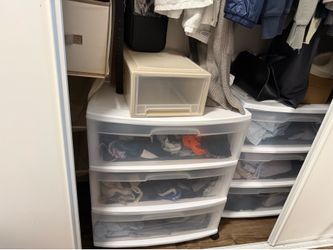 Lots of Plastic Drawer Storage - Barely Used - All Items Pictured Included For $25