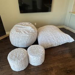 LoveSac 4 Piece Set: 1 Citysac, 1 Pillowsac, 2 Squattoman
