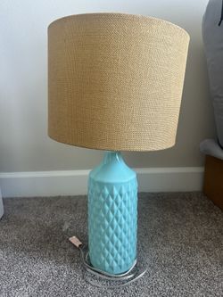 Teal Lamp With Lampshade