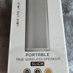 Silver, SLICK, Portable, True Wireless Speaker.