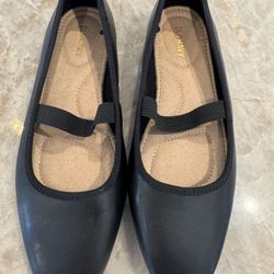 Mary Jane Square-Toe Ballet Flats