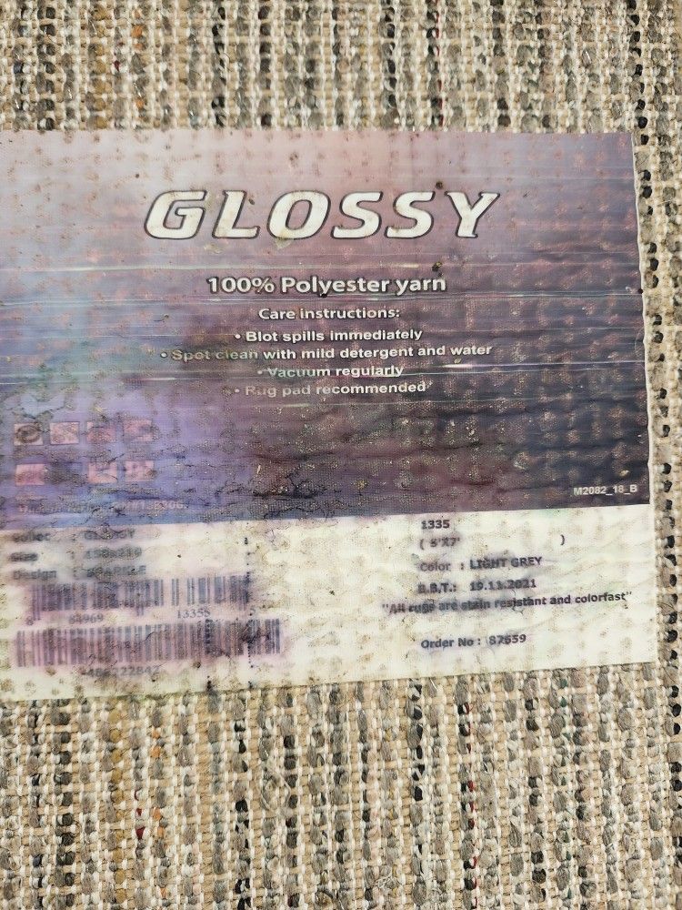 Glossy Grey Shag Rug