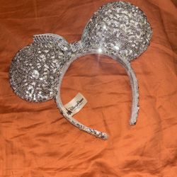 Silver Sparkly Minnie Ears