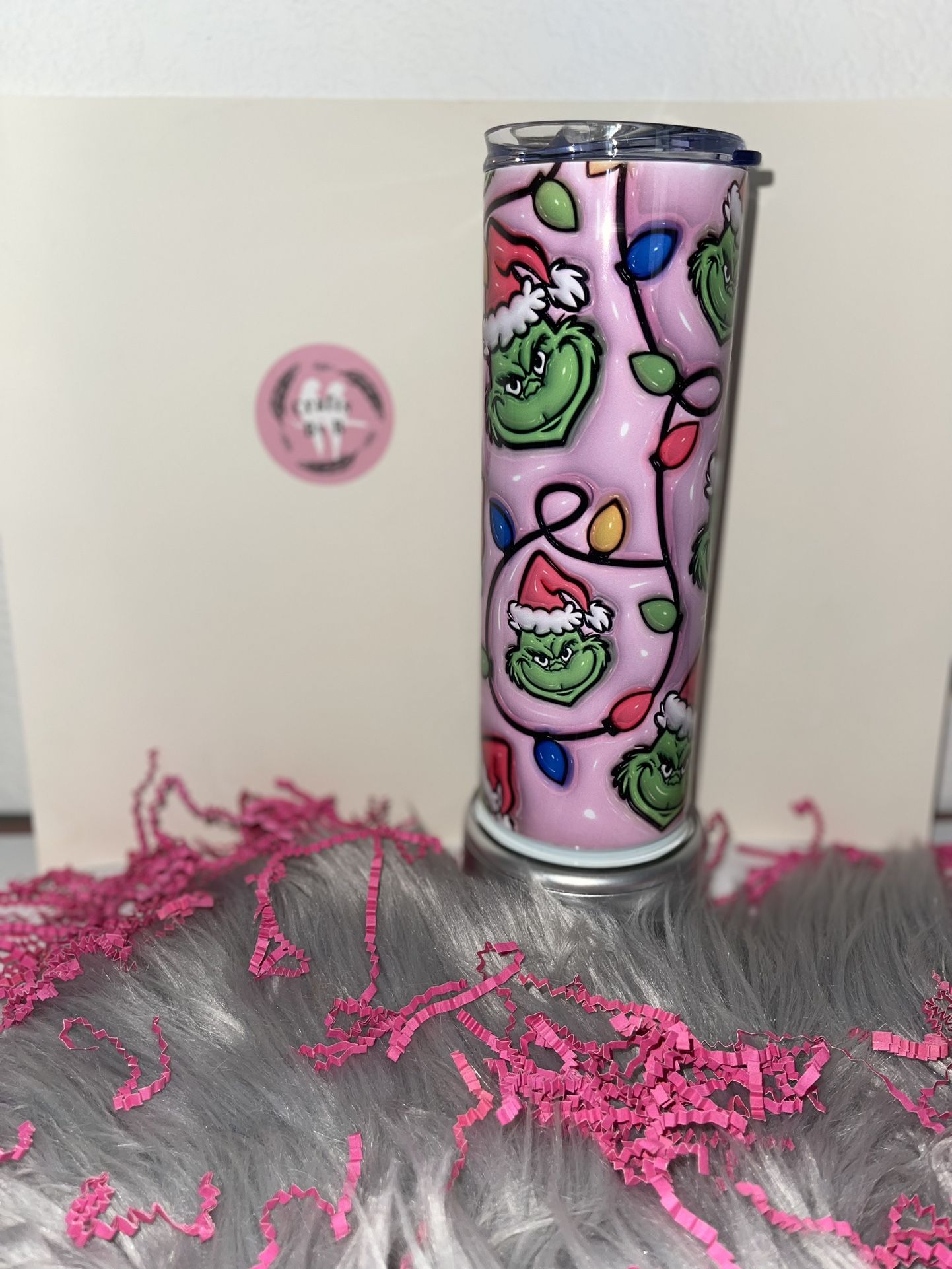 Pink Grinch Custom Tumbler Christmas