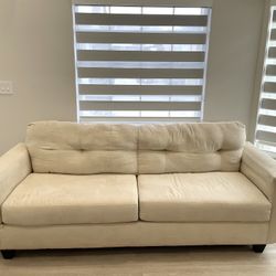 Microfiber Couch Off White 