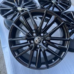 Toyota Camry Rims 18” Rines Oem Factory Wheels Fits Camry Avalon Prius 5X114.3 New Gloss Black Powder Coated 