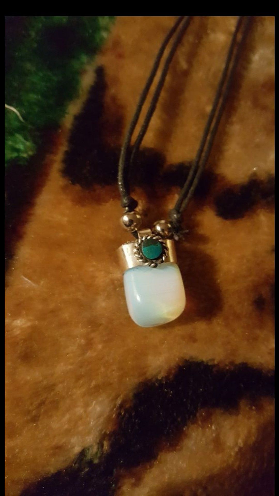 Machu Picchu Peru adjustable unisex necklace Moonstone and turquoise