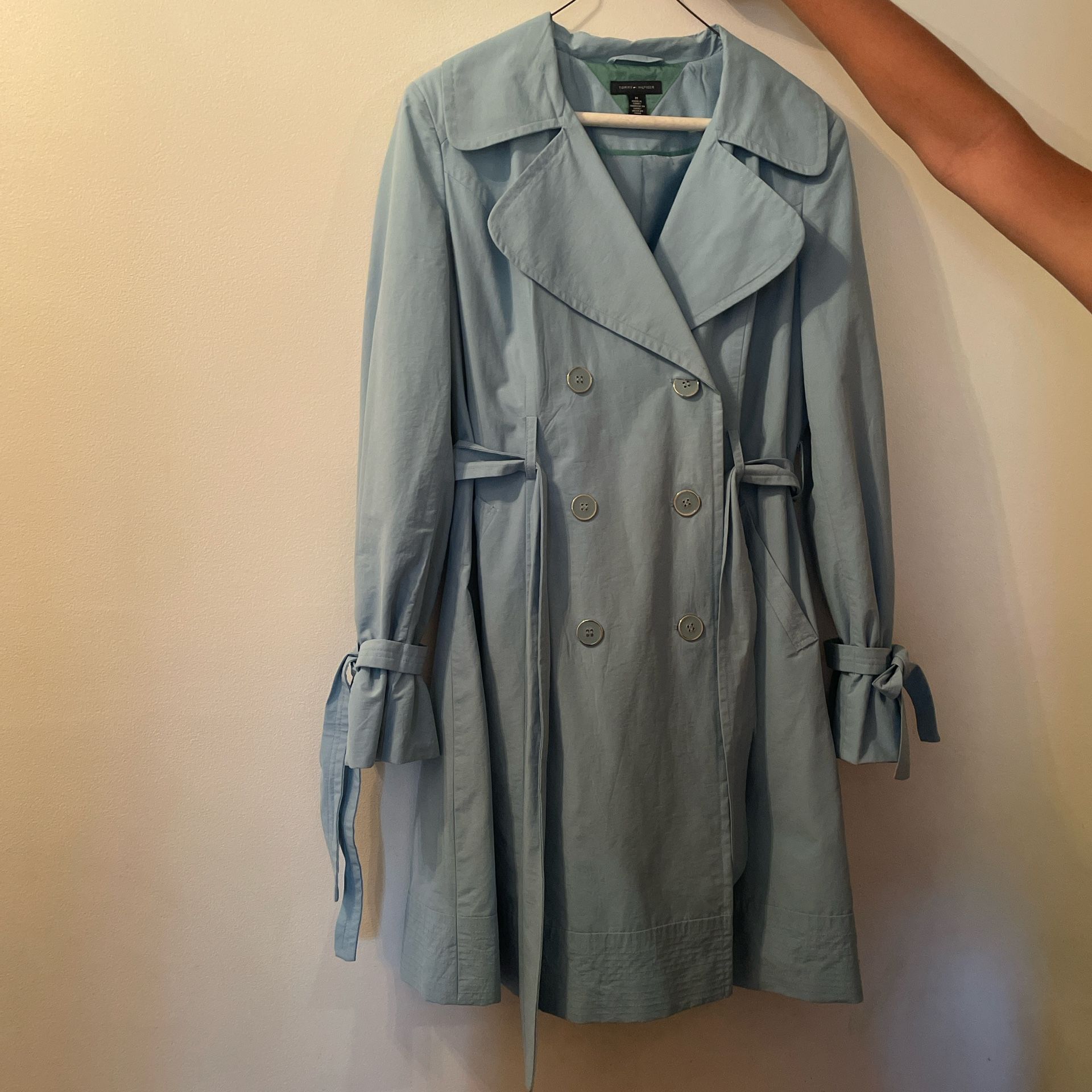  Tommy Hilfiger Light Blue Trench Coat 