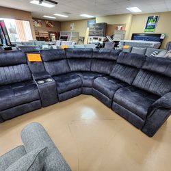 6 Pc Super Sofa Grey Sectional Also Avail In Brown