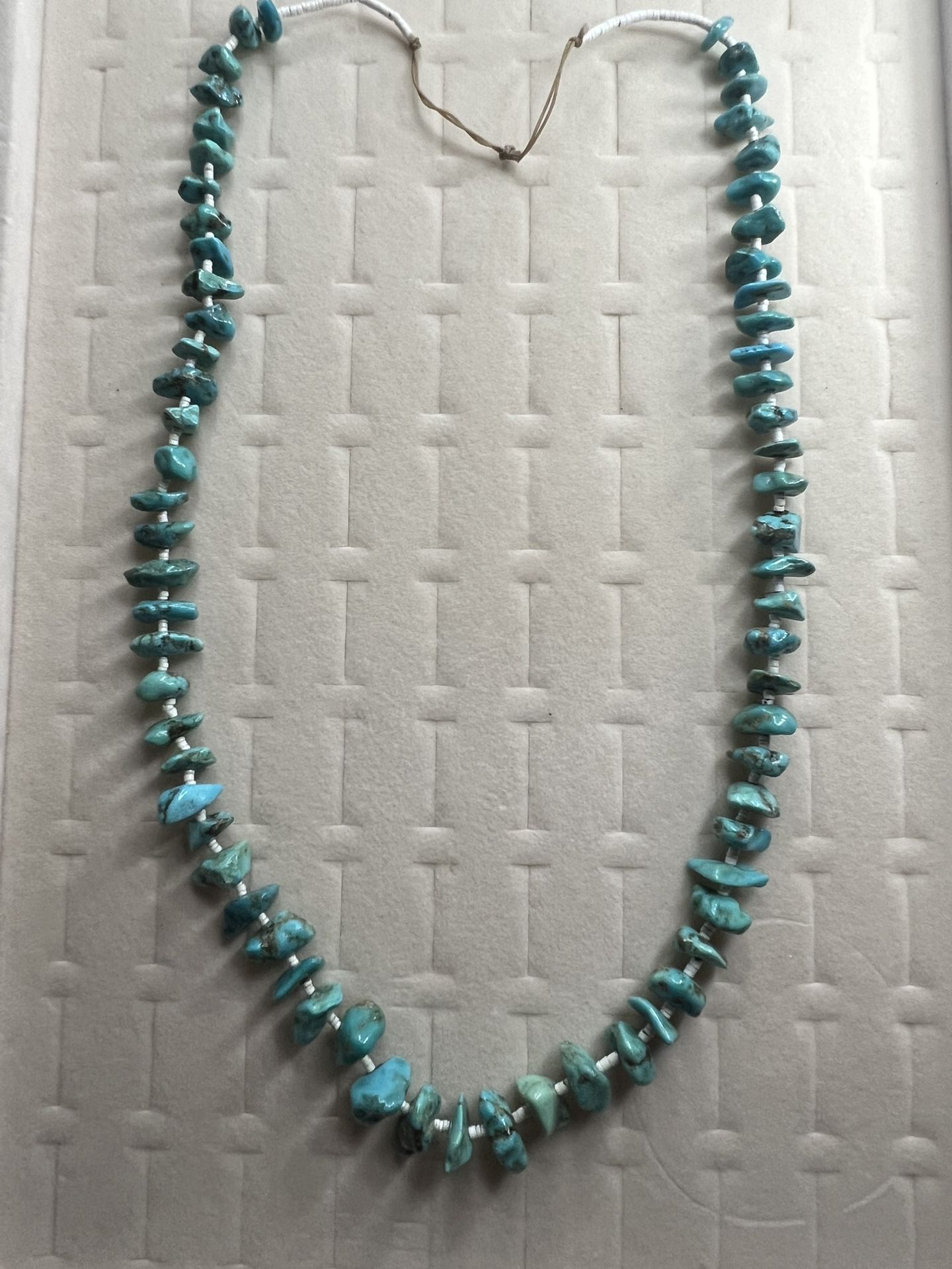 Vintage, Genuine, Heavy, Turquoise Chip Necklace
